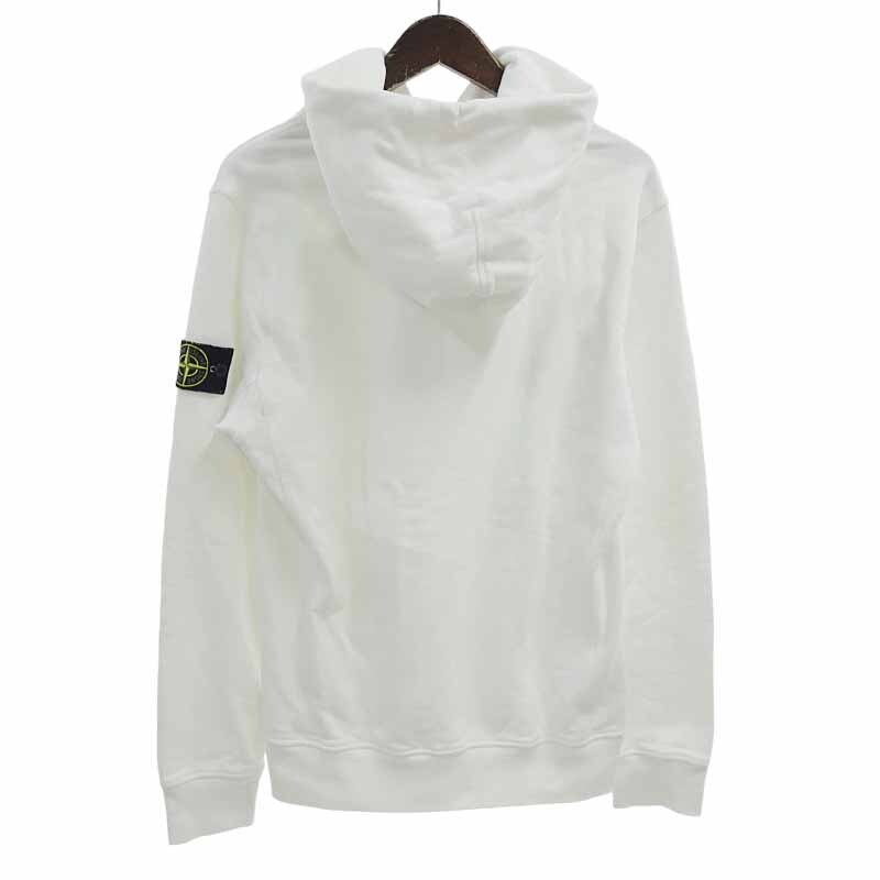 STONE ISLAND フロント プリント プルオーバー パーカー ホワイト メンズM_画像2