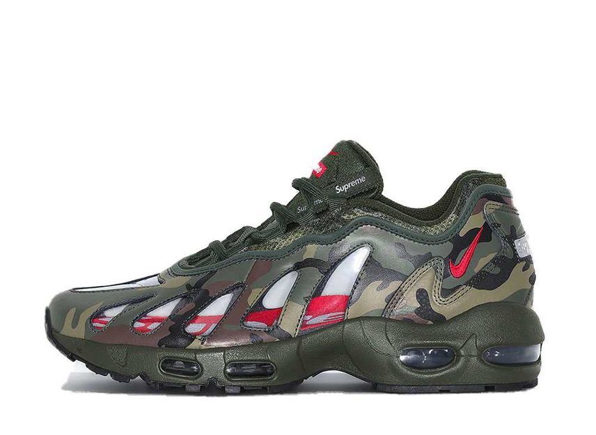 SUPREME NIKE AIR MAX 96 "DARK ARMY CAMO/SPEED RED/CLEAR" 27cm CV7652-300_画像1