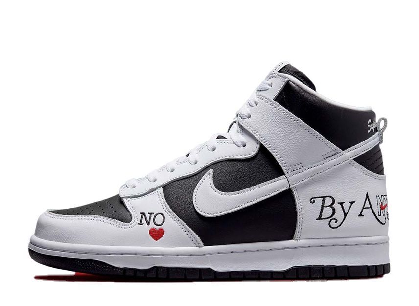 Supreme Nike SB Dunk High By Any Means "White Black" 25.5cm DN3741-002_画像1