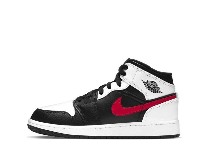 NIKE AIR JORDAN 1 MID GS "BLACK/CHILE RED/WHITE" 24cm 554725-075_画像1