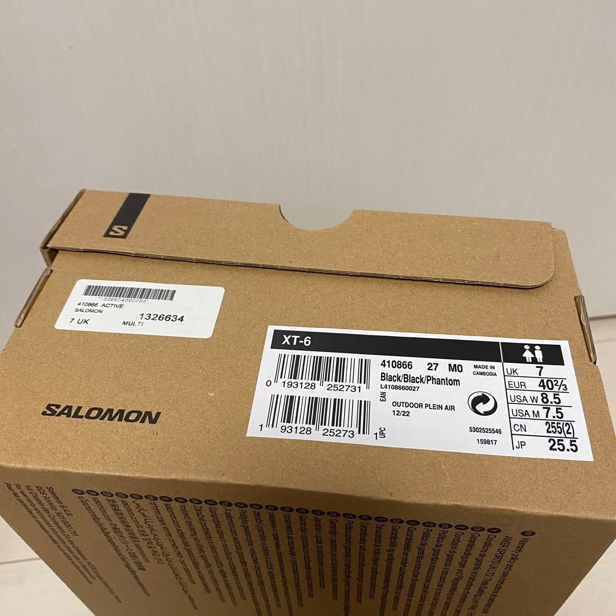 SALOMON サロモン XT-6  25.5cm BLACK