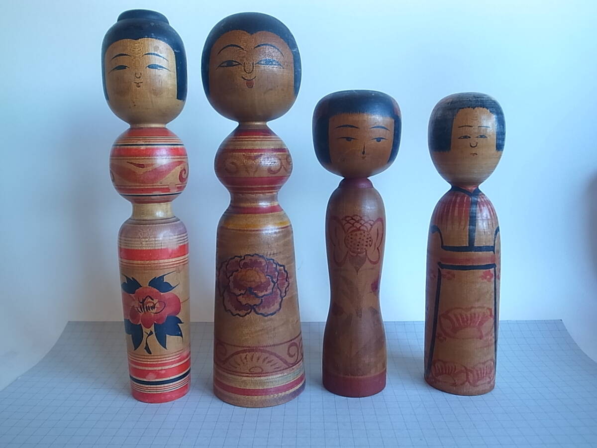 [ heaven ] tradition kokeshi 4 point set Sato .. Mouri . warehouse Honda . small .. Taro height approximately 30.5.( left edge )