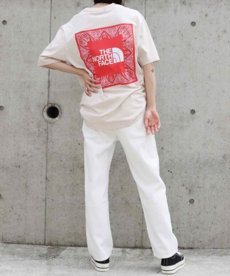ノースフェイス Tシャツ 半袖 バンダナ ビックロゴ 男女兼用 M K539A