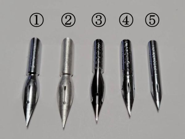 71.木製ペン軸（黒色）＆タチカワ替えペン先５種類１０本＆インク(10cc)セット　筆圧が強いと感じるタイプの人にお薦め_画像5