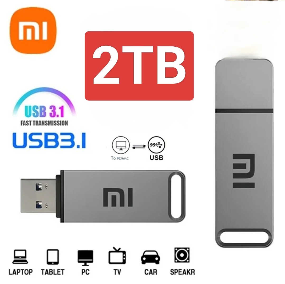 2TB (2000GB) USB память серебряный колпак имеется USB память колпак тип 