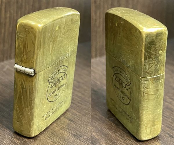 202725-233-20 使用品/着火未確認 ZIPPO ジッポー オイルライター ペンシルバニア1932 ゴールド金色系 1987年製 同梱不可/単品取引のみ_画像3