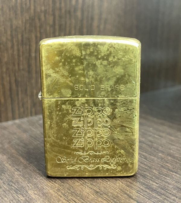 202725-233-21 使用品/着火未確認 ZIPPO ジッポー オイルライター ソリッドブラス 1932-1984 ゴールド金色系 同梱不可/単品取引のみ_画像2