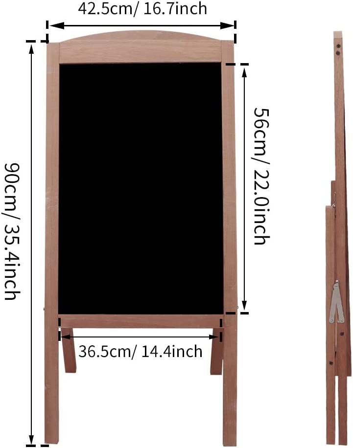 立て看板 アンティーク調木製看板 片面 ブラックボード 折り畳み メニューボード 黒板 お洒落 インテリア カフェ テラス 店舗 雰囲気作り_画像4