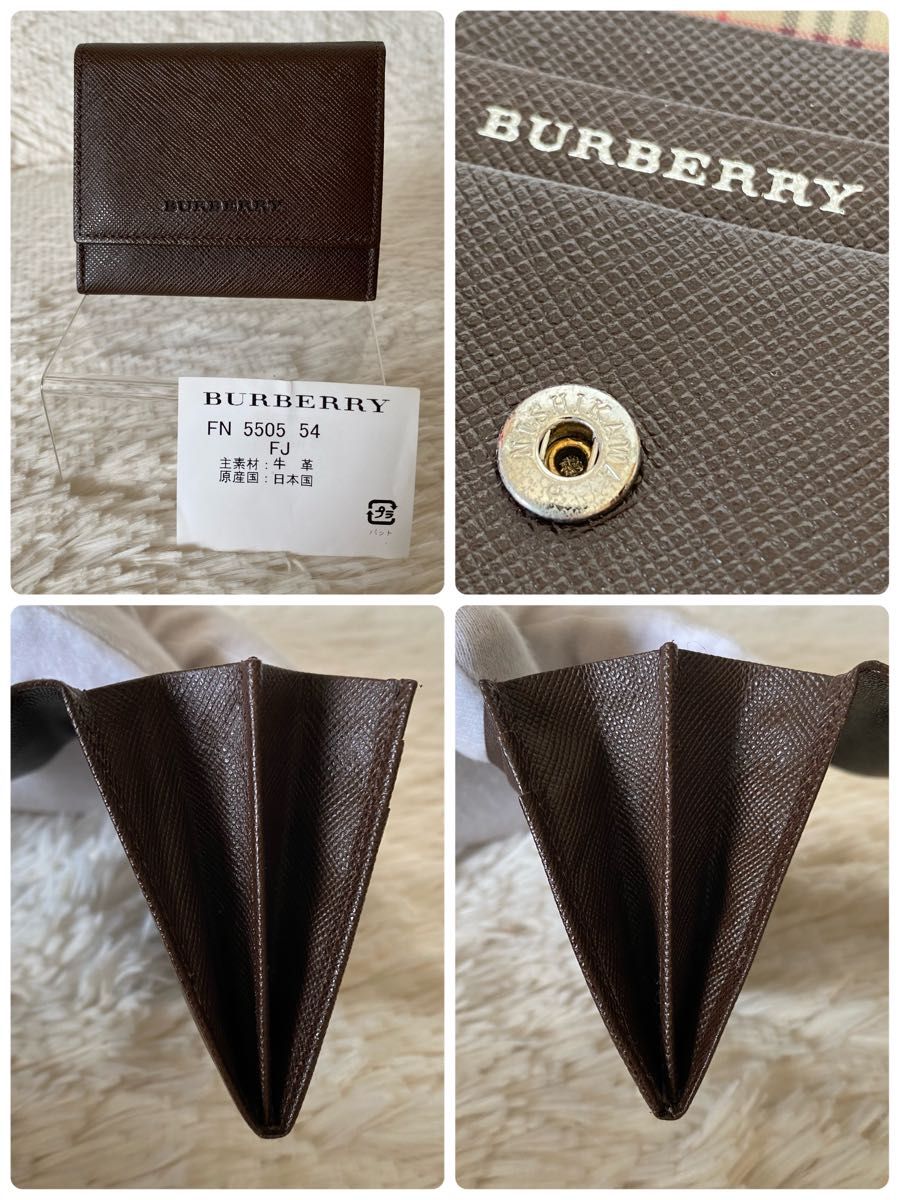 未使用【BURBERRY】 バーバリー コインケース 小銭入 希少 ブラウン！手の中すっぽり非常に使い易くオススメです。