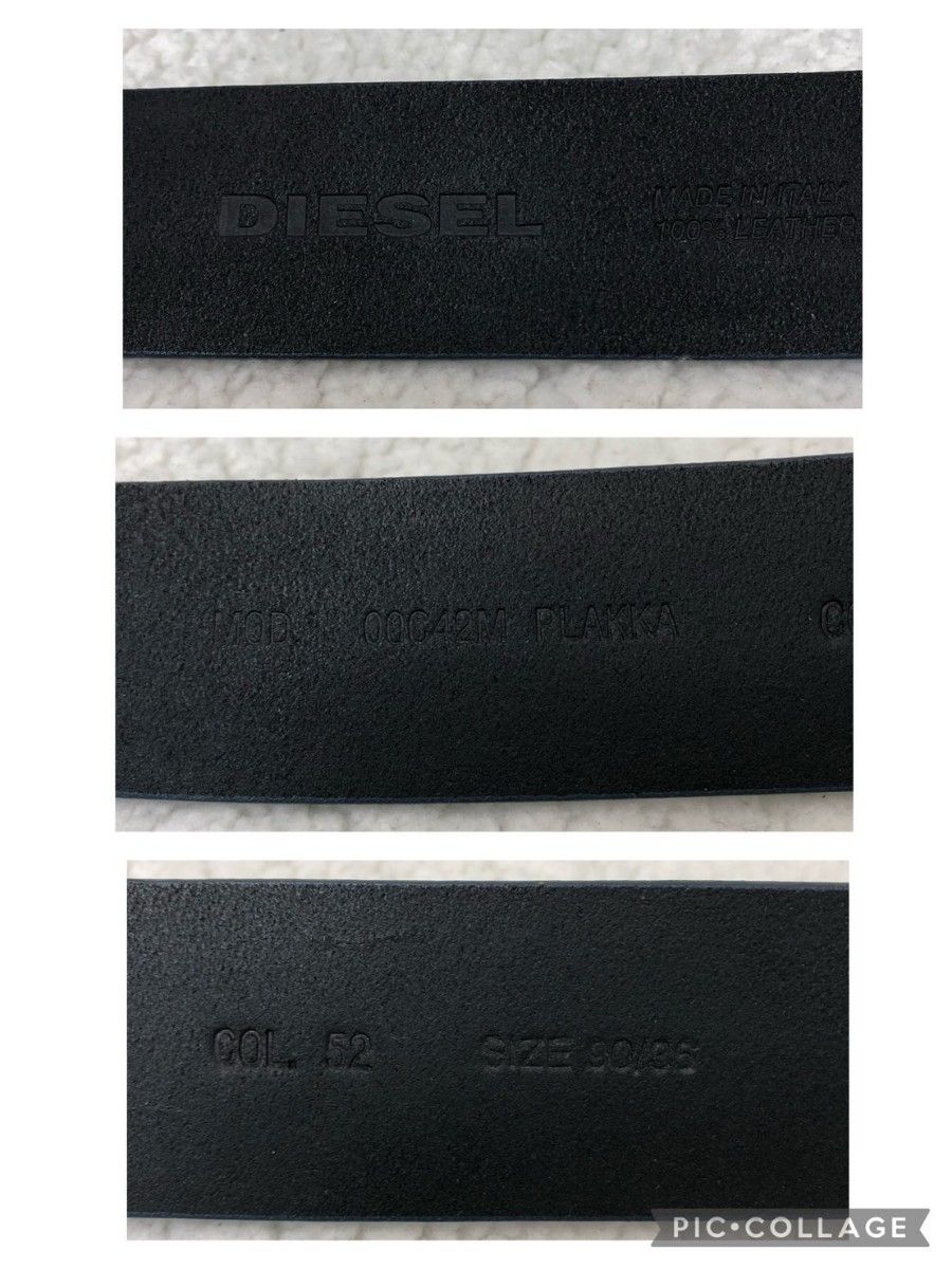 良品　DIESEL ディーゼル　レザー ベルト　大ロゴバックル　イタリー製