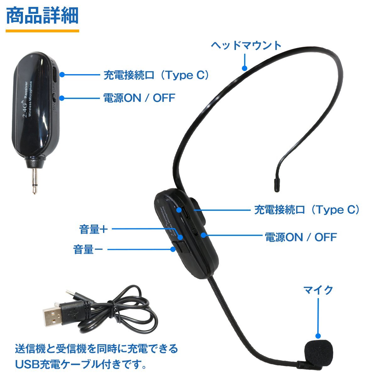 2.4G wireless microphone headset portable 3.5mm stereo Mini plug 
