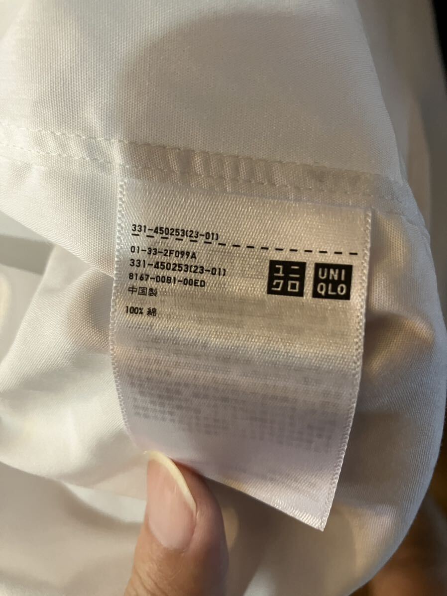 【ほぼ未使用】ユニクロ シャツ Mサイズ 白 ブロードシャツ 無地_画像4