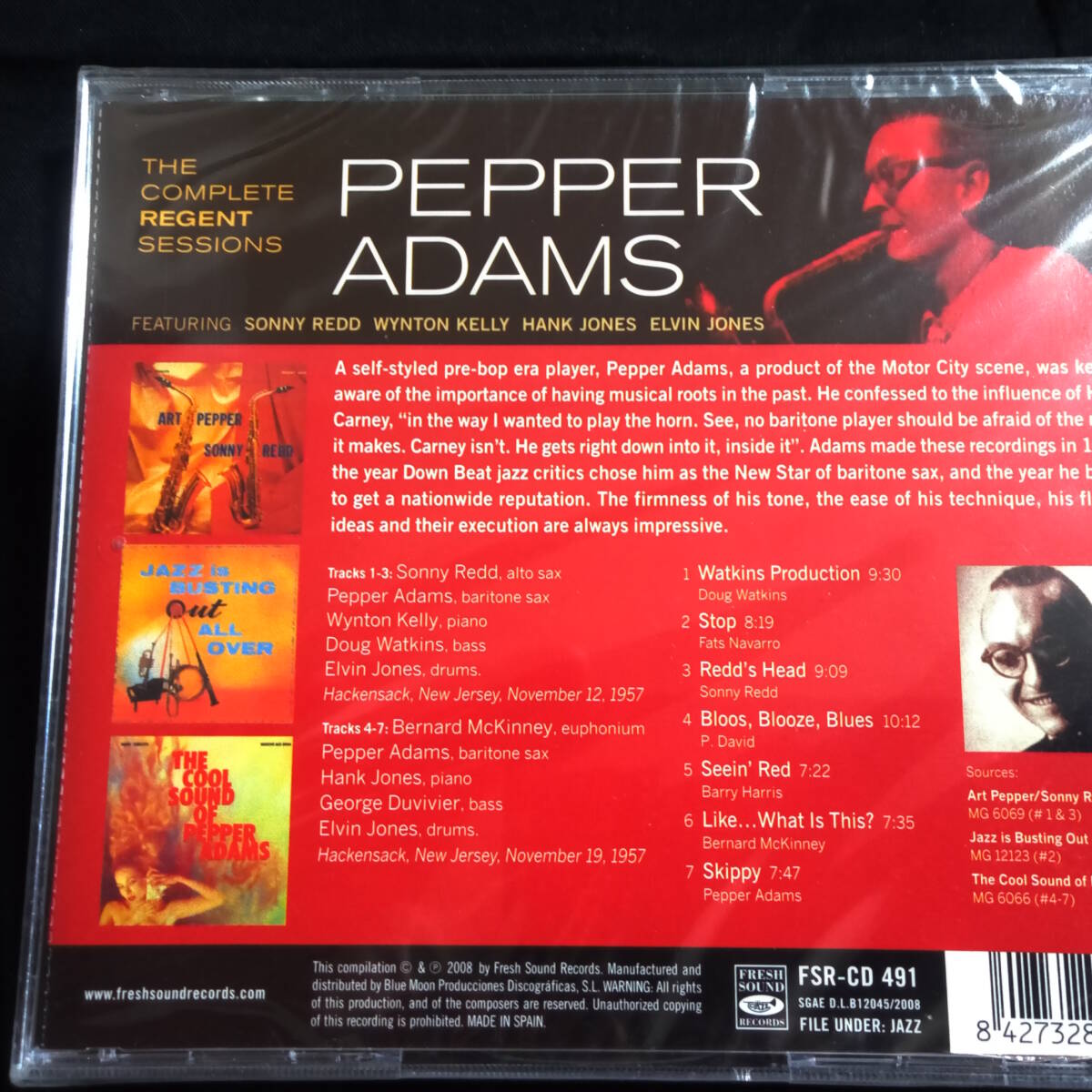 ★未開封★Pepper Adams The Regent Sessions ペッパー・アダムス Wynton Kelly Elvin Jones Sonny Redd Hank Jones Doug Watkins他_画像2