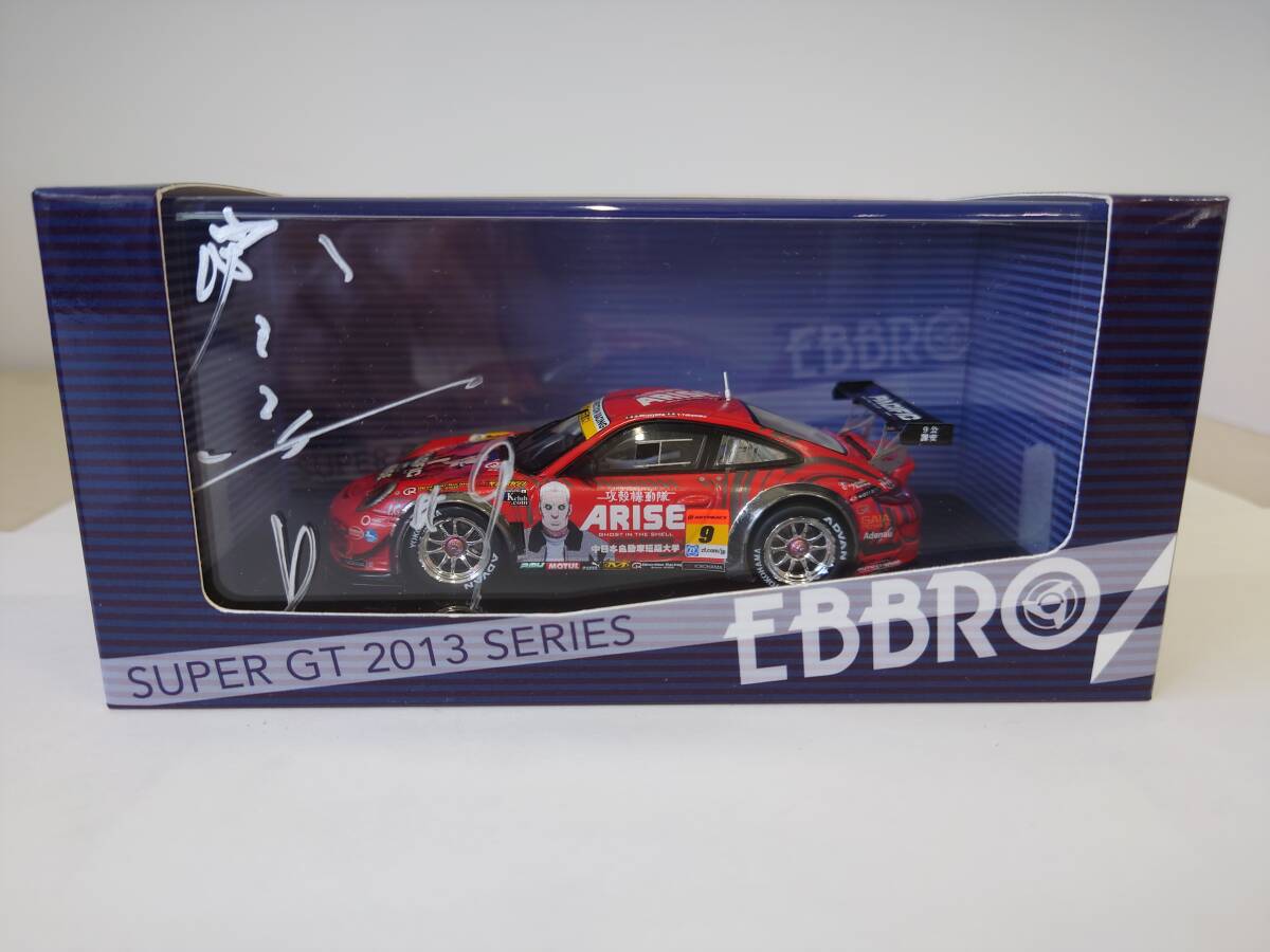  EBBRO 44953 NAC Ghost in the Shell ARISE DR PORSCHE SUPER GT GT300 2013 No.9 1/43. mountain .. player autographed 