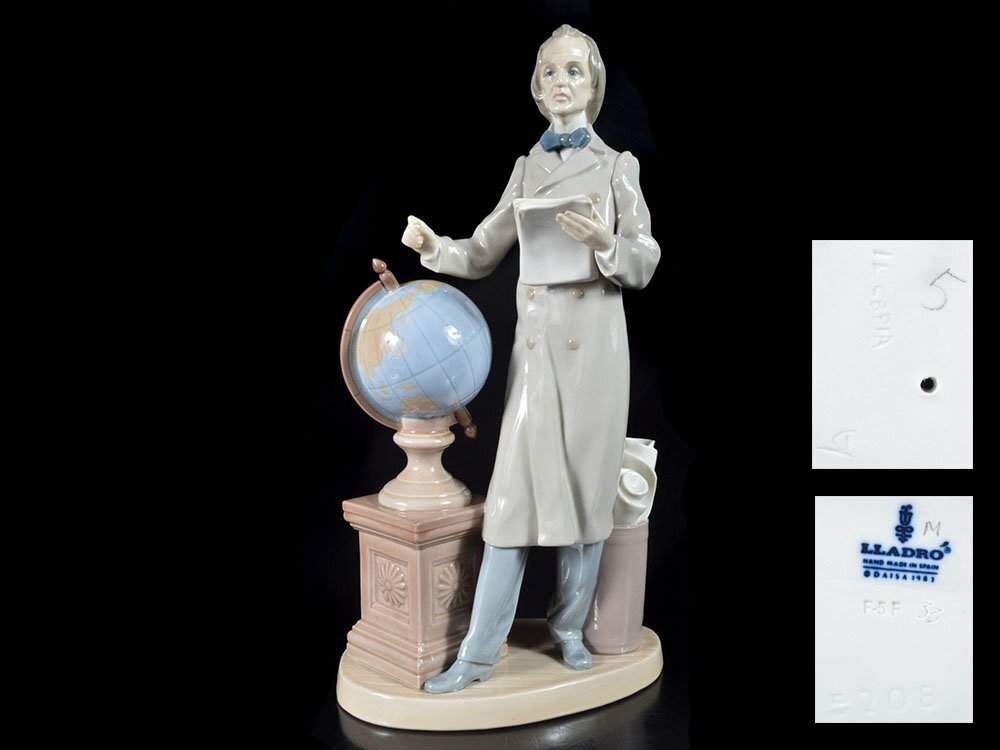 【雲】某名家買取品 名作 リヤドロ LLADRO THE PROFESSOR 人形 置物 フィギュリン 古美術品DA5977y OTads8f7_画像1