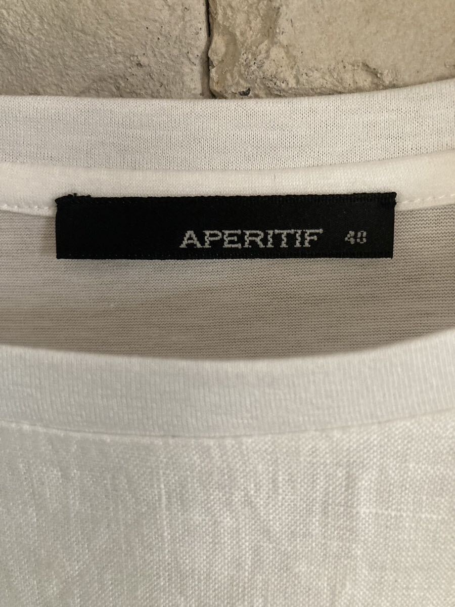  beautiful goods APERITIFapelitif cut and sewn shirt T-shirt long sleeve lady's size :40 color : white 