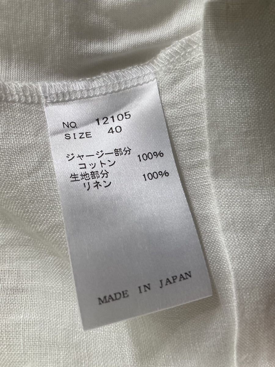 美品　APERITIF アペリティフ　カットソー シャツ　Tシャツ　長袖　レディース　サイズ:40 色：ホワイト_画像5