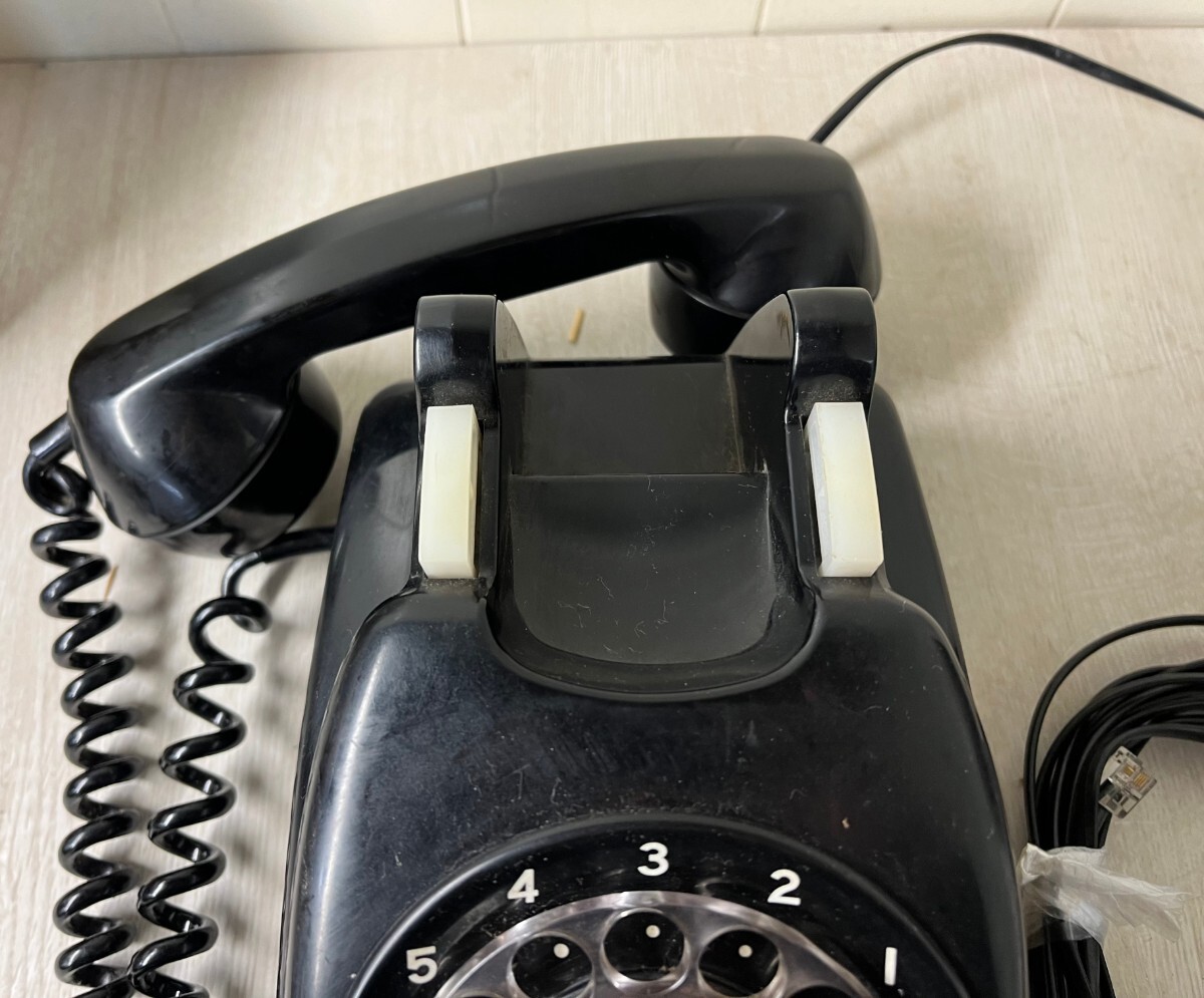 [②-D3] black telephone 600-A1 telephone machine Showa Retro antique retro that time thing ornament Vintage collection Japan electro- confidence telephone . company 