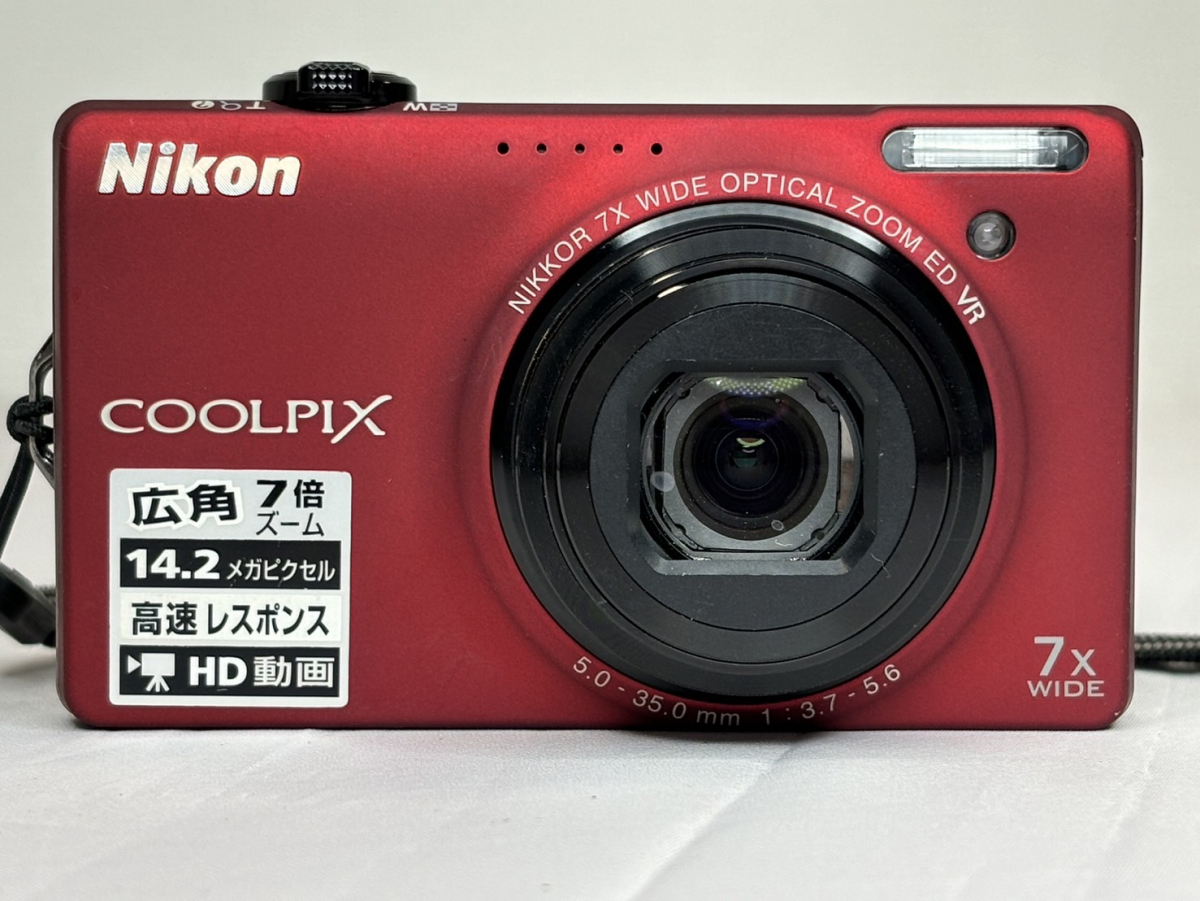 10467-1-SK23- Nikon ニコン - COOLPIX S600 - 赤 フラッシュレッド 通電動作確認済の画像2