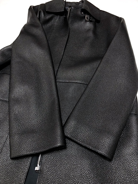  two point successful bid free shipping! 2A48 ultra rare! hard-to-find![ almost unused ] Hermes long coat 22AW soft leather 36 outer black lady's 