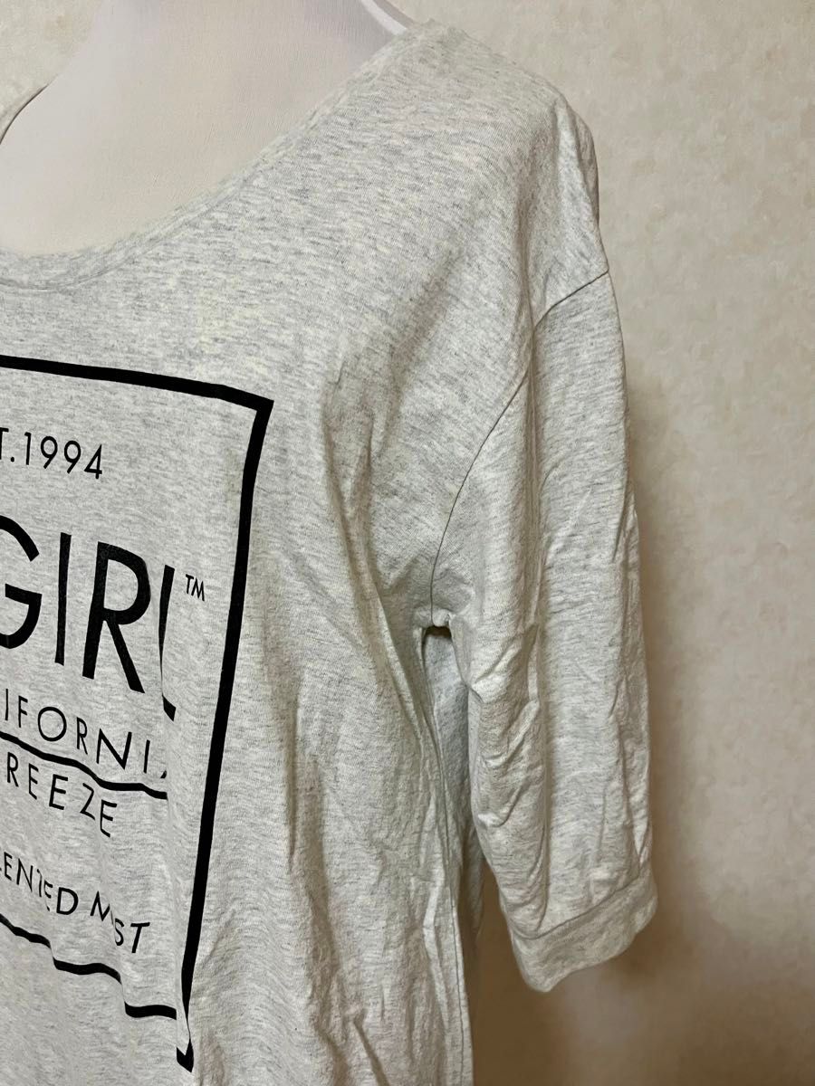 エックスガール X-girl スウェット 7分Tシャツ 長袖Tシャツ チュニック