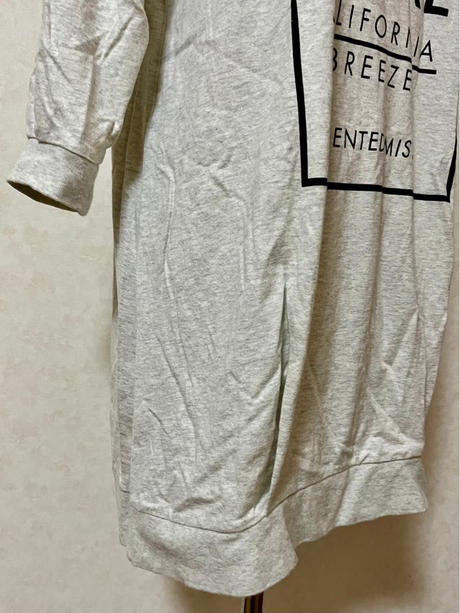 エックスガール X-girl スウェット 7分Tシャツ 長袖Tシャツ チュニック