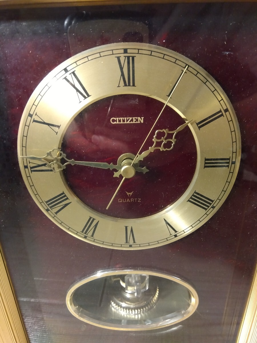 【F820】【稼働品】 CITIZEN シチズン 回転飾り付き 置き時計 QUARTZ クォーツ 置時計の画像5