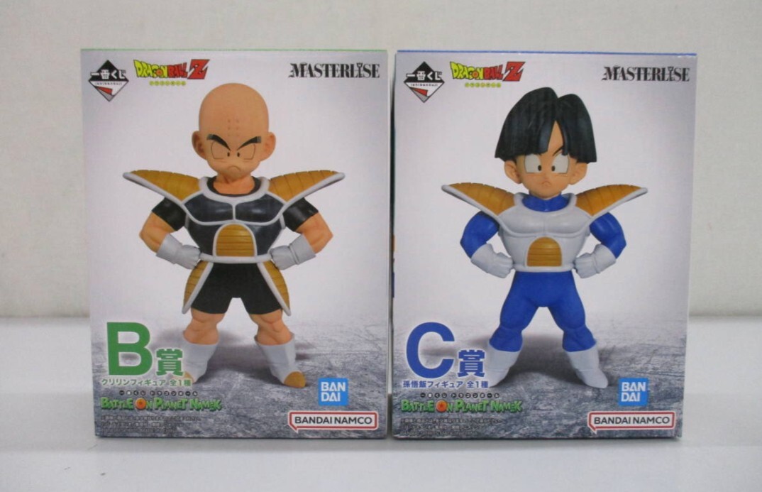 一番くじドラゴンボールBATTLE ON PLANET NAMEKB賞クリリンフィギュアC賞孫御飯フィギュア２体セット国内正規品未開封品_画像1