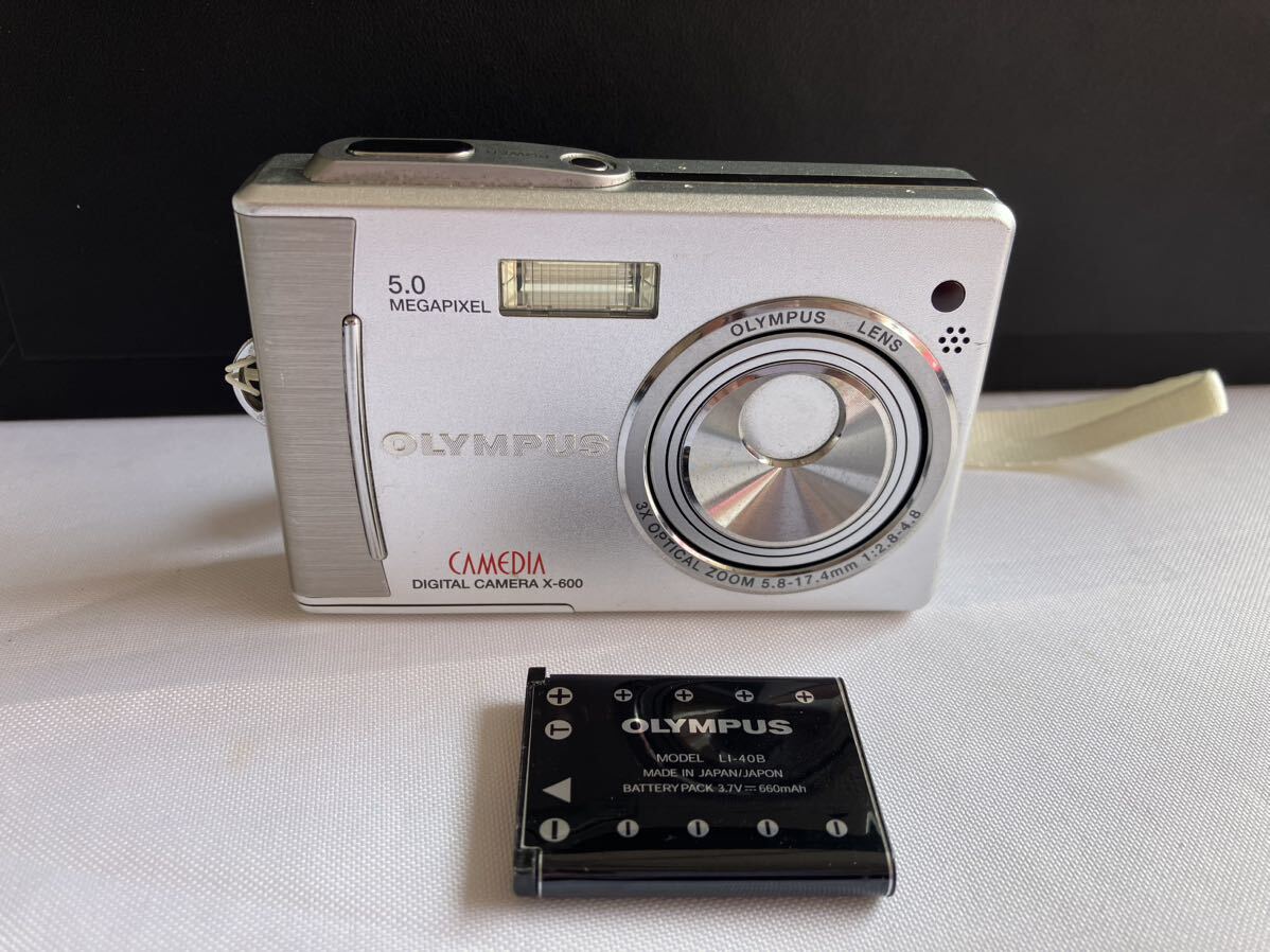 1円〜 OLYMPUS オリンパス CAMEDIA X-600 3X シルバー コンパクトカメラ デジタルカメラ 5.8-17.4mm 1:2.8-4.8 デジカメ_画像1