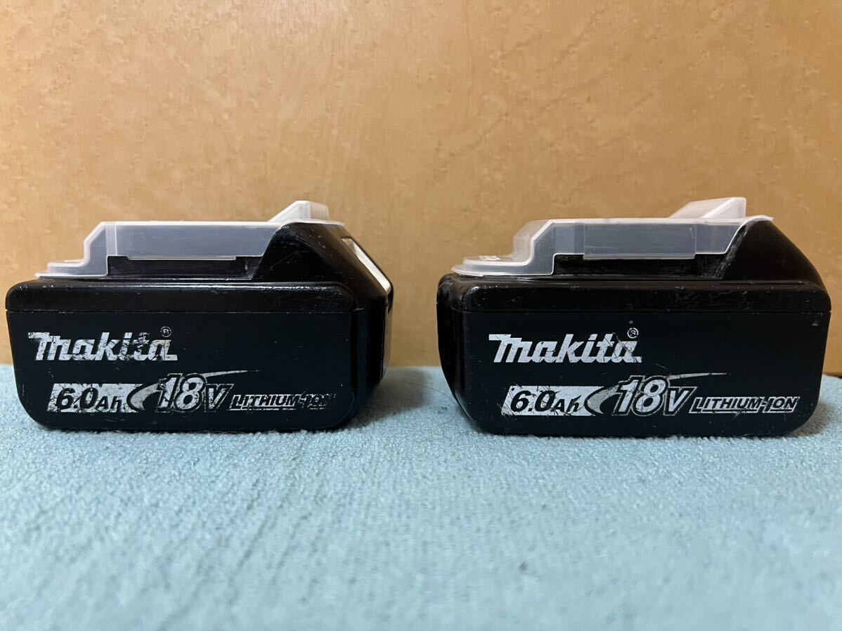 マキタ Makita 純正 2個 Li-ion バッテリー BL1860B 6.0Ah 18V マキタバッテリーマキタインパクトドライバー 動作品 美品の画像2