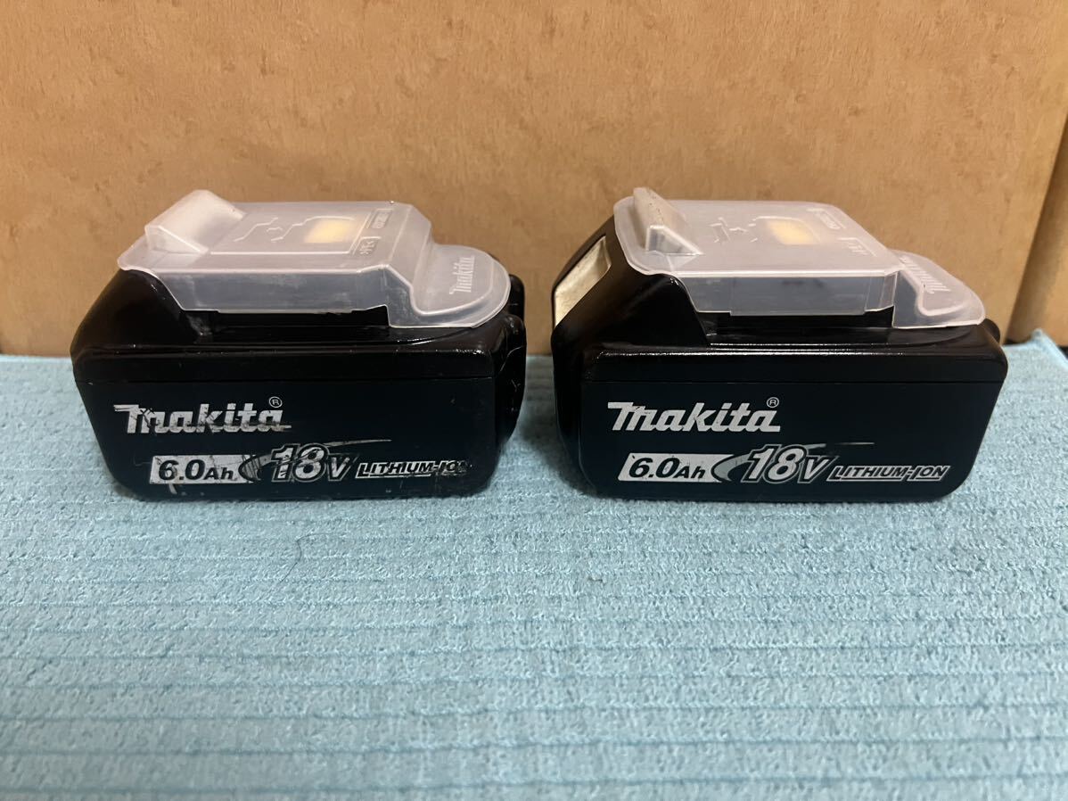 マキタ　Makita 純正　2個　Li-ion バッテリー　BL1860B 6.0Ah 18V マキタバッテリーマキタインパクトドライバー　動作品　美品/_画像2