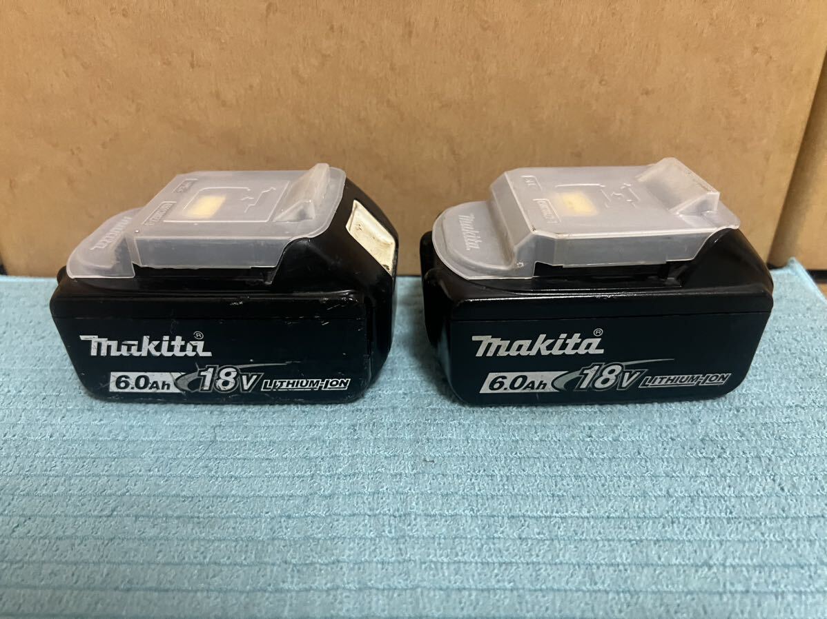 マキタ　Makita 純正　2個　Li-ion バッテリー　BL1860B 6.0Ah 18V マキタバッテリーマキタインパクトドライバー　動作品　美品/_画像4