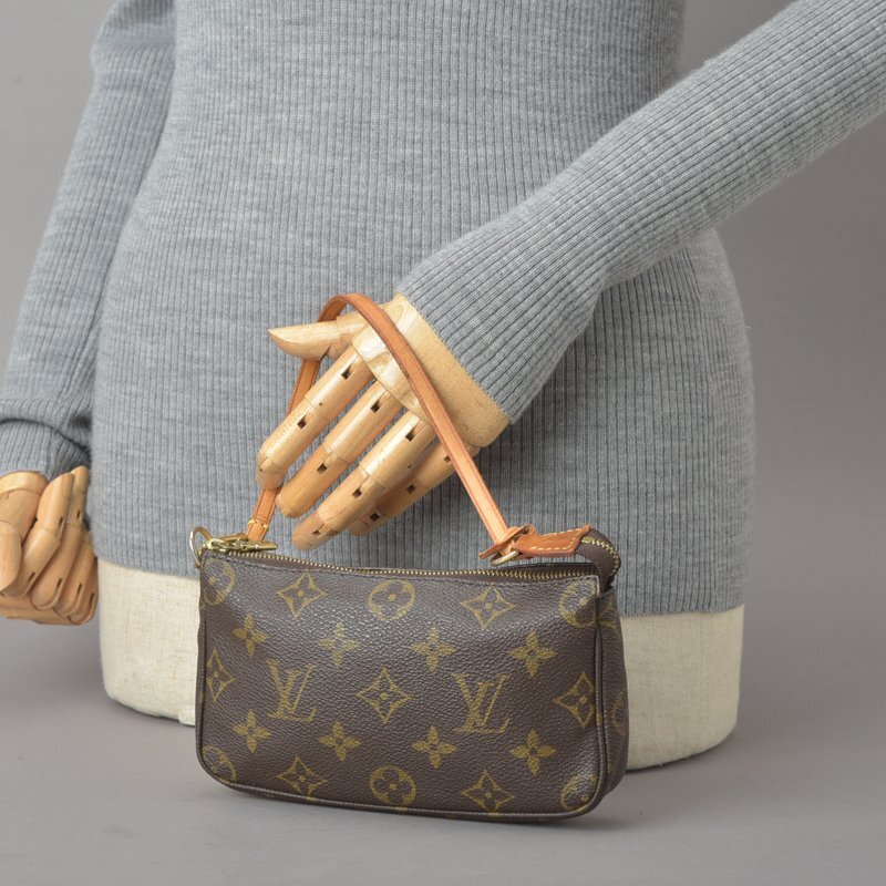 1 иен прекрасный товар Louis Vuitton Mini небольшая сумочка аксессуары sowa-ru17cm аксессуары сумка M58009 монограмма Brown ручная сумочка сумка Md.a