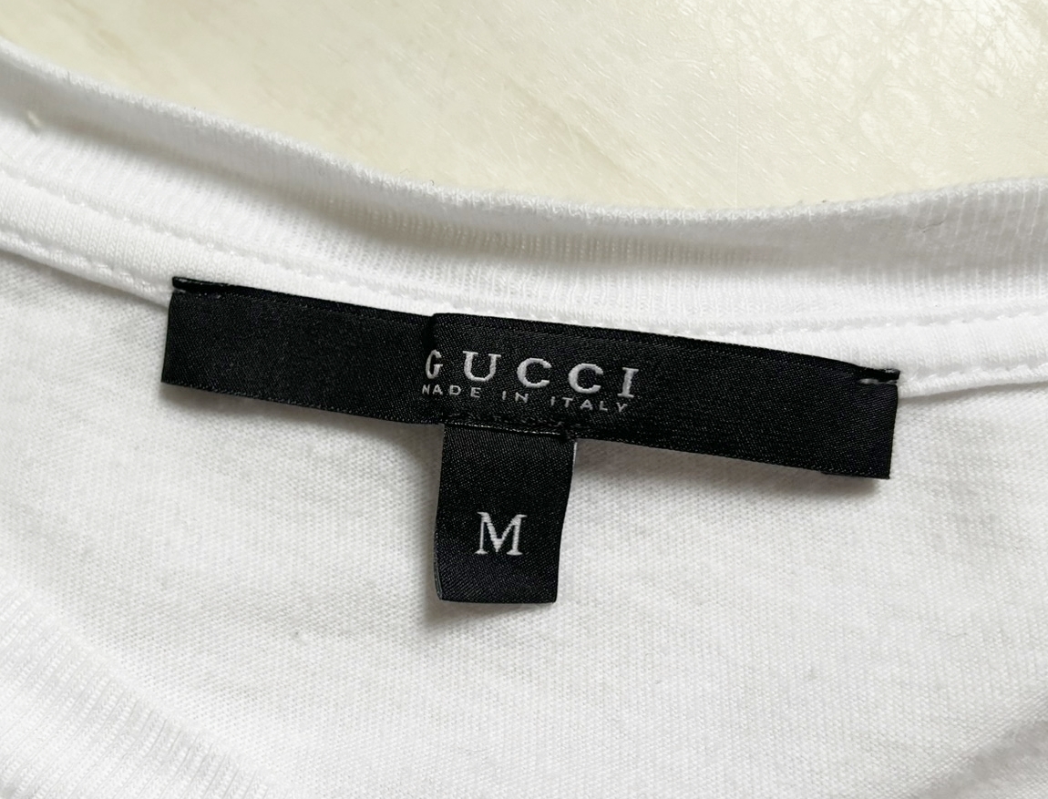 コレクションライン フリーダ・ジャンニーニ期 GUCCI グッチ Tシャツ T-SHIRTS カットソー サンバ プリント 白 ホワイト WHITE M △5_画像7