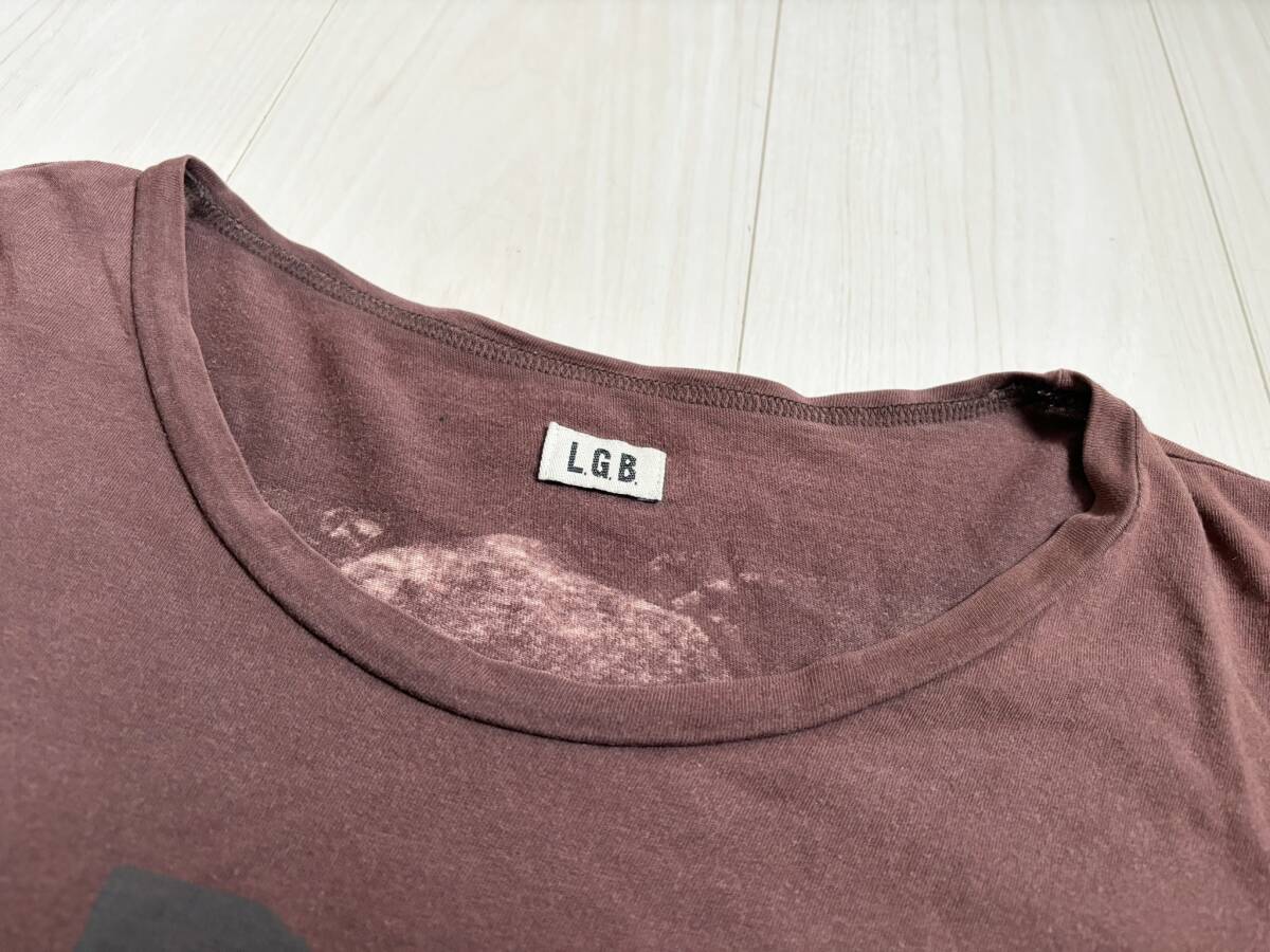 LGB ルグランブルー CIRCUS / ELEPHANT Tシャツ カットソー 像 エレファント 半袖 used加工 2 茶 00's L.G.B. Archive rare △5_画像3