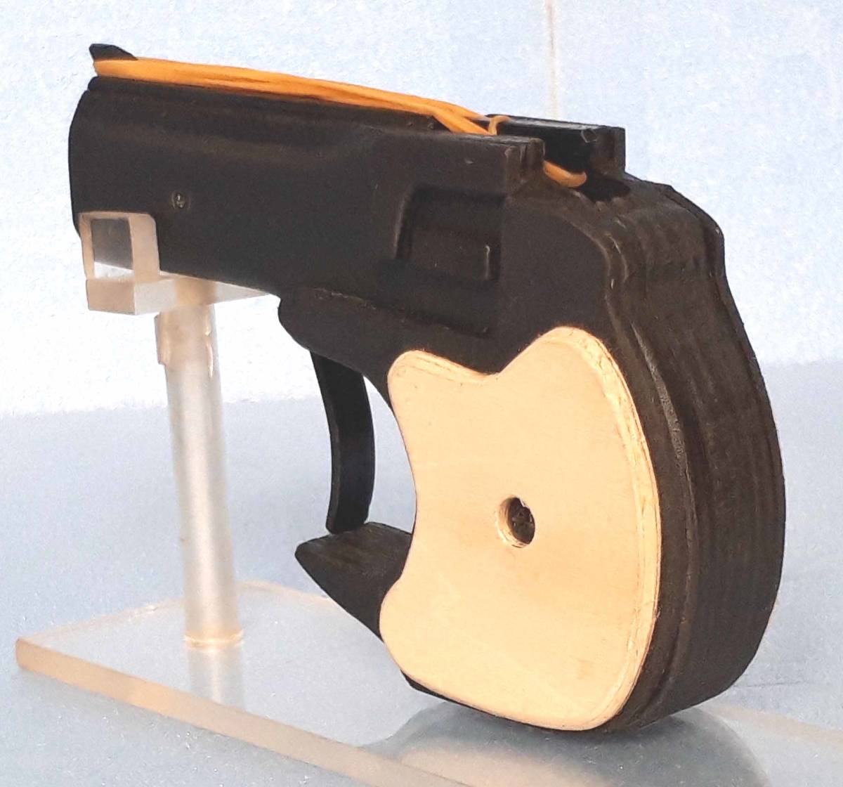 おもちや　手作り　連発式ゴム銃 デリンジャ－タイプ 