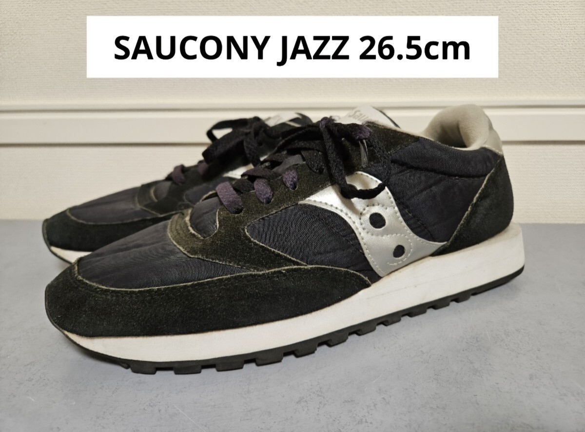 SAUCONY JAZZ US8.5 26.5cm ブラック メンズ スニーカー サッカニー ジャズ ナイロン スエード 2044-1_画像1
