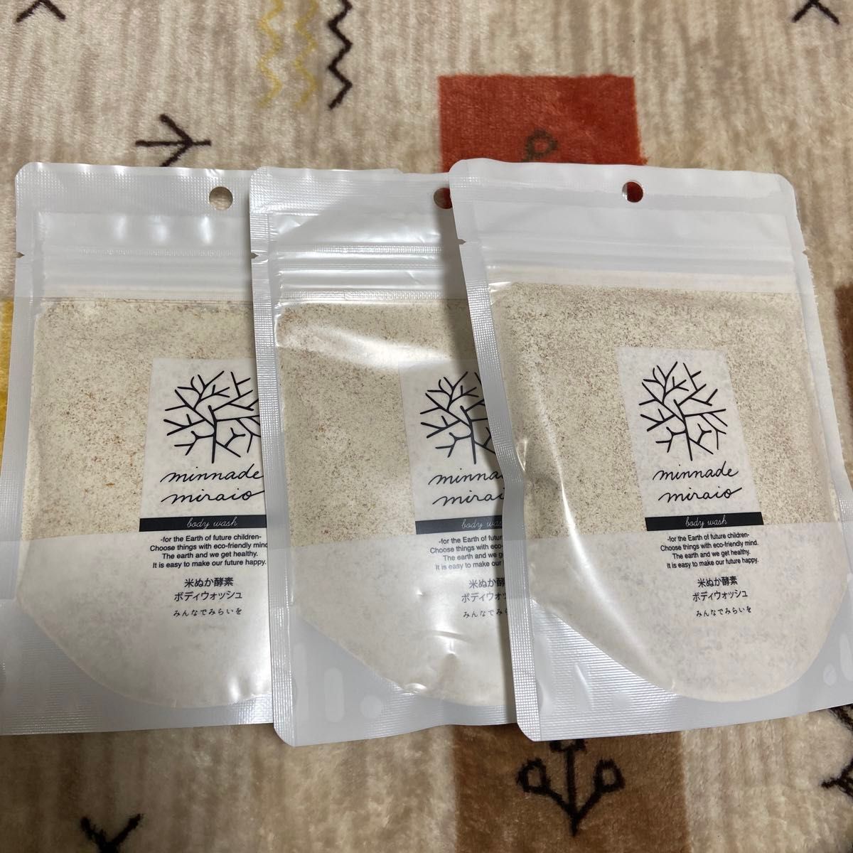みんなでみらいを 米ぬか酵素ボディウォッシュ 詰め替え115g×3