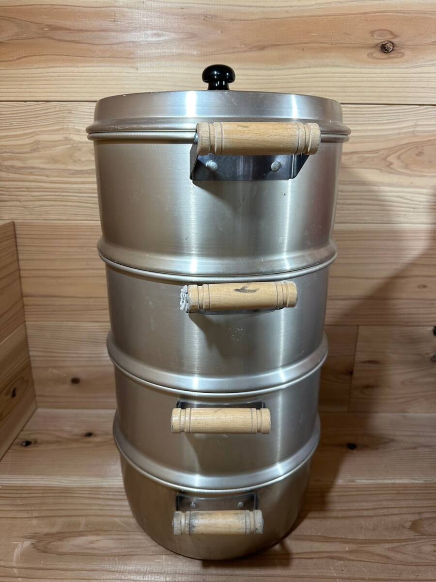 アルミ蒸し器 蒸し器 蒸し鍋 せいろ 厨房機器 店舗用品 4段 29cm_画像7