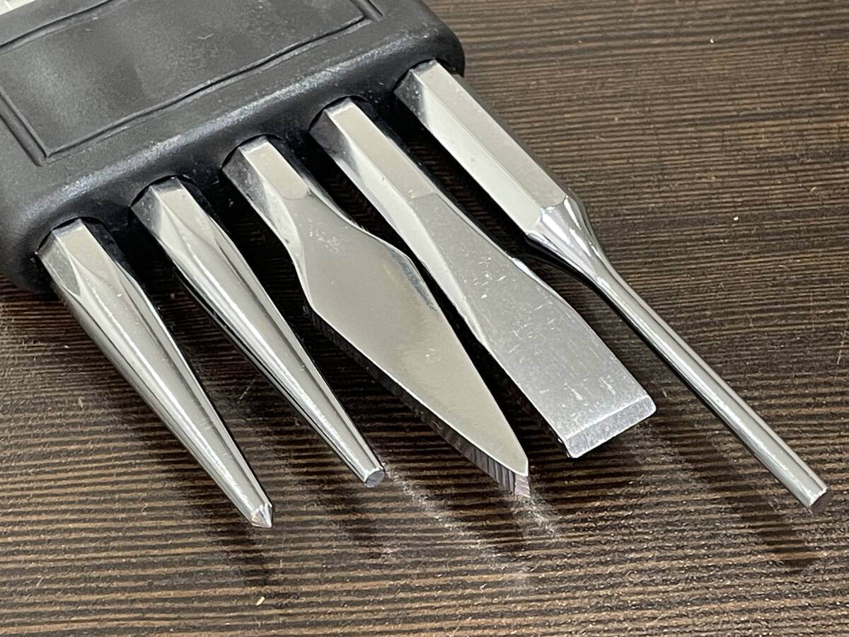 *[ triangle chisel flat chisel nail . center punch pin punch ] Fujiwara industry chizeru& punch set 5 pcs set CP-100* superior article .. packet shipping possibility 
