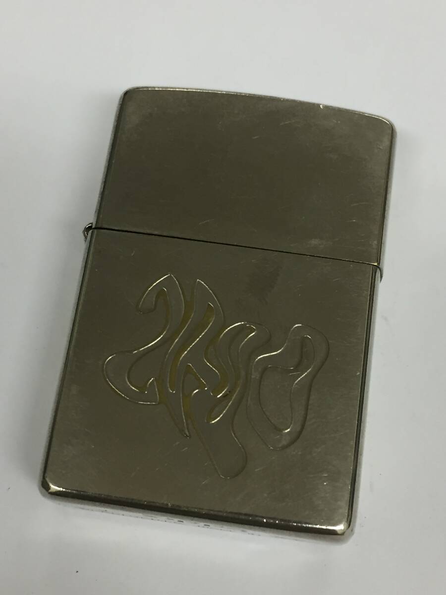 1円～！ZIPPO ジッポ ライター 2000 ミレニアム シルバー 1999年 オイルライター 喫煙具 着火確認済み_画像2