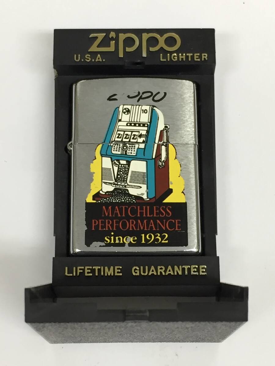 1円～！ZIPPO ジッポ ライター MATCHLESS PERFORMANCE マッチレス パフォーマンス スロットマシン シルバー 1999年 喫煙具 着火確認済み_画像1