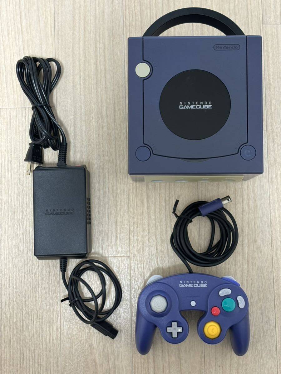 通電確認済 ジャンク品 ニンテンドー ゲームキューブ GC 本体 コントローラー ACアダプター NINTENDO 任天堂 GAME CUBE バイオレットの画像1