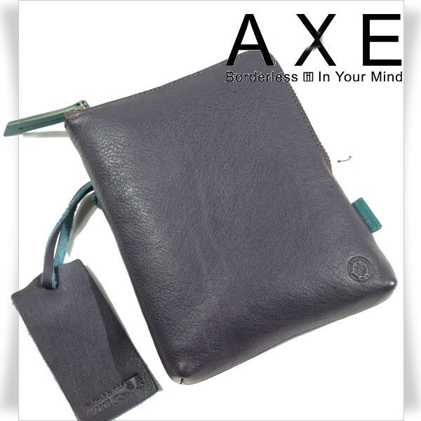  новый товар 1 иен ~* обычная цена 1.2 десять тысяч AXE J-line Axe Japan линия мужской сделано в Японии телячья кожа кожа Mini сумка на плечо смартфон плечо темно-синий *2194*
