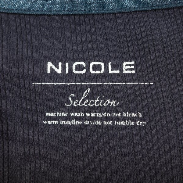 新品1円～★ニコル セレクション NICOLE selection メンズ ストレッチ 長袖 綿 Vネック ストライプカットソー 50 LL ネイビー ◆2255◆_画像8