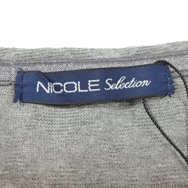 新品1円～★ニコル セレクション NICOLE selection メンズ ストレッチ 長袖 綿 Vネック アーガイルカットソー 50 LL グレー ◆2788◆の画像8