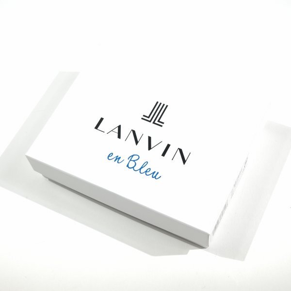 新品1円～★LANVIN en Bleu ランバン オン ブルー 箱付き 牛革レザー 財布 二つ折り ウォレット オレンジ リスター ◆3020◆_画像2