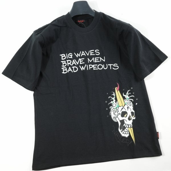 新品1円～★Ed Hardy エドハーディー メンズ 半袖 コットン綿 天竺 Tシャツ L 黒 ブラック クルーネック カットソー ◆3247◆_画像4