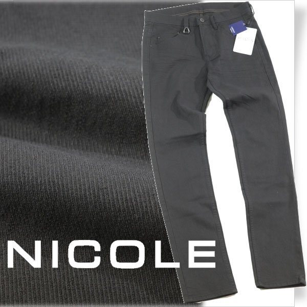  новый товар 1 иен ~* Nicole selection NICOLE selection мужской стрейч черный обтягивающий брюки 50 LL чёрный стандартный магазин подлинный товар *3417*