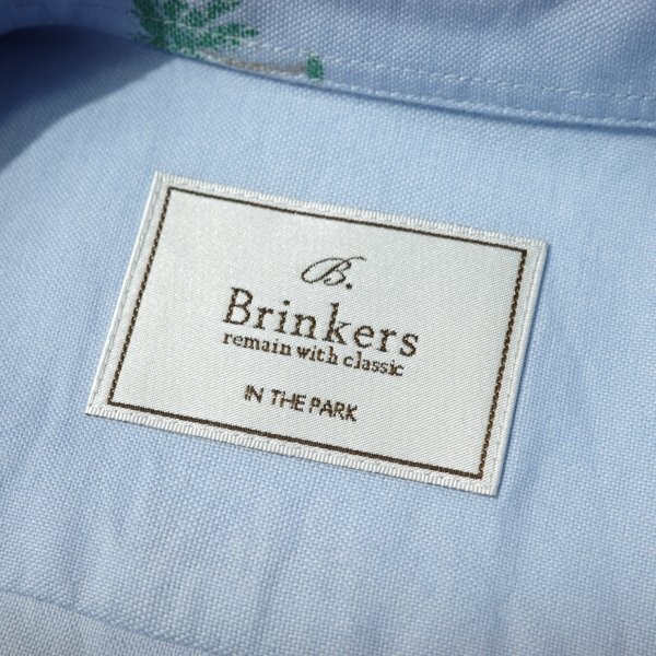 新品1円～★定価1万 Brinkers ブリンカーズ コットン綿100% 半袖カジュアルシャツ L ブルー オックスフォード生地 ボタンダウン ◆3582◆_画像8